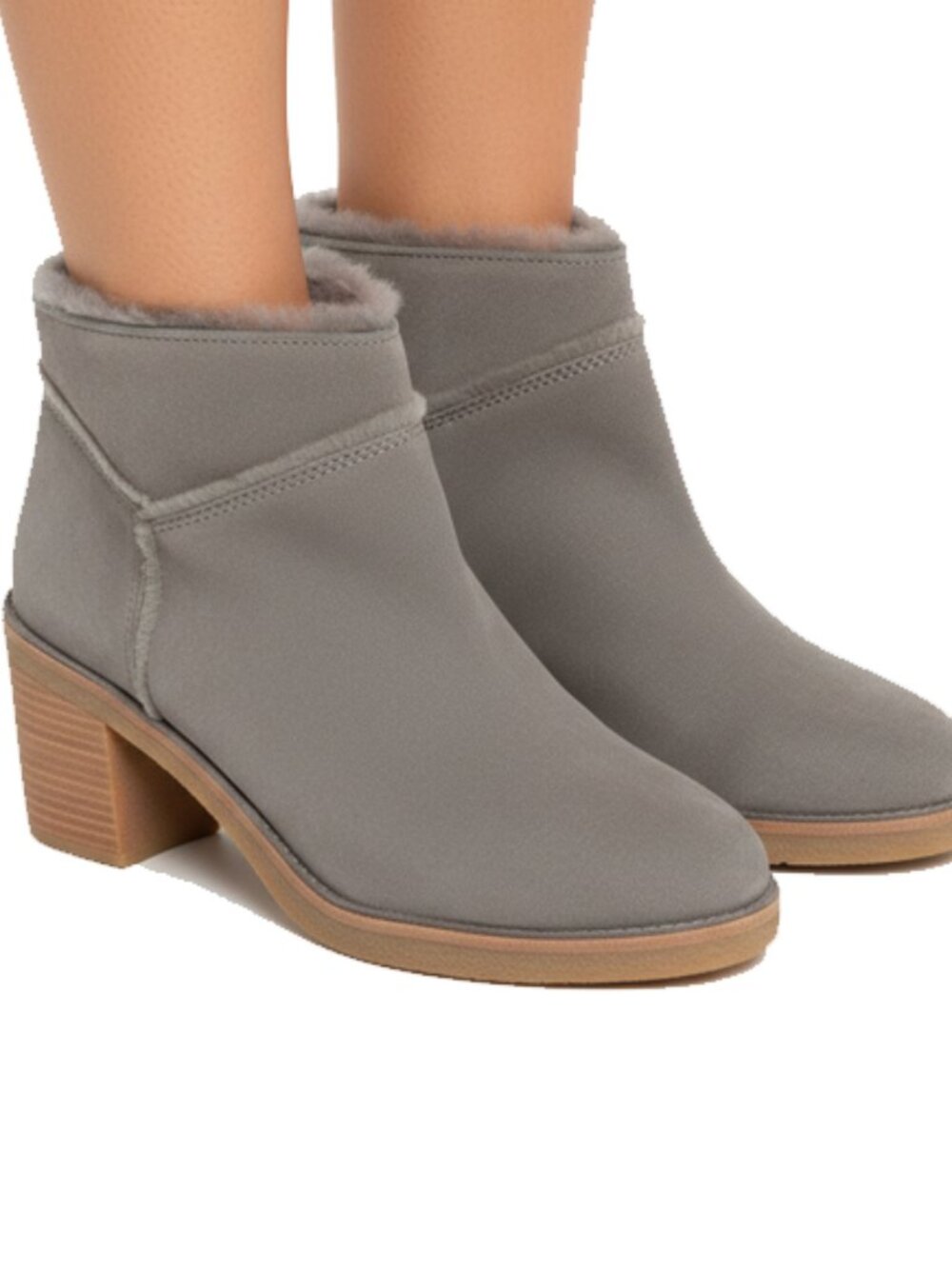 UGG Kasen Gray Bootie Size 9.5 Ankle Shearling Designer Contemporary Size 8